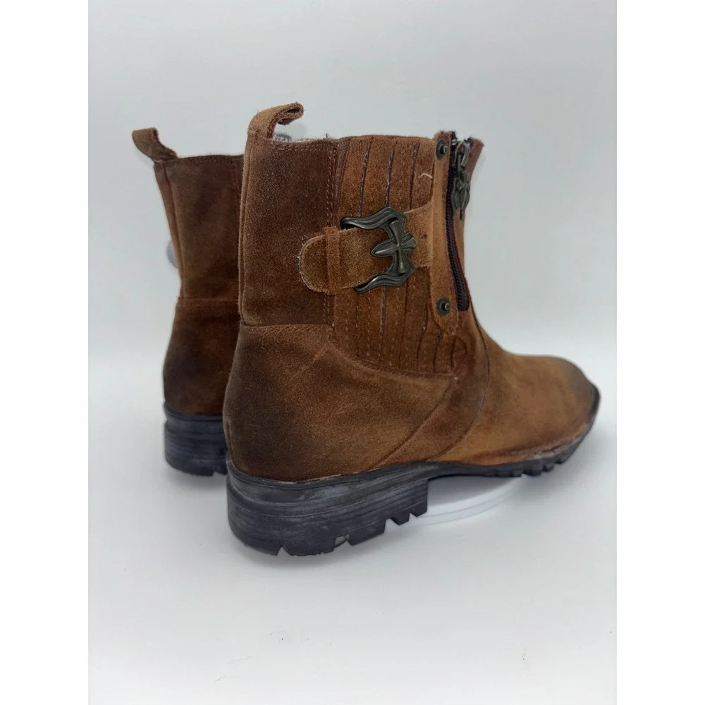 MARK NASON Lounge U Rock Boot Cross Brown Suede Leather Shoe Mens‎ Buckle Chukka